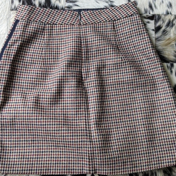Zara blue/red houndstooth skirt - Picture 2 of 4
